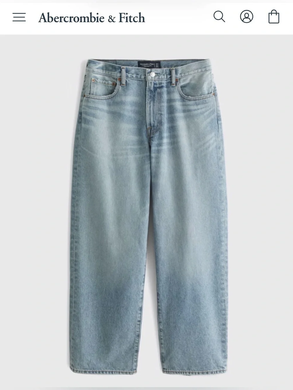 NWT Abercrombie & Fitch A&F men’s jeans authentic rigid denim ultra baggy 31x34